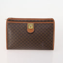 CELINE Macadam Canvas Clutch Bag PVC Leather 3 Set Brown Auth 180239-2