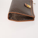 CELINE Macadam Canvas Clutch Bag PVC Leather 3 Set Brown Auth 180239-4
