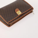 CELINE Macadam Canvas Clutch Bag PVC Leather 3 Set Brown Auth 180239-5