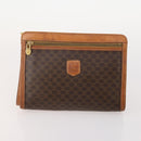CELINE Macadam Canvas Clutch Bag PVC Leather 3 Set Brown Auth 180239-8