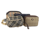 Burberrys Burberry Nova Check Bag Canvas 4 Set Brown Beige Navy Auth 180243-1