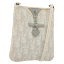 Christian Dior Trotter Canvas Romantic Bag PVC White Silver Auth 180282A-1