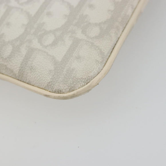 Christian Dior Trotter Canvas Romantic Bag PVC White Silver Auth 180282A