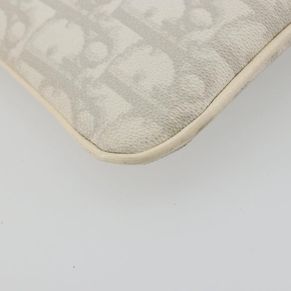 Christian Dior Trotter Canvas Romantic Bag PVC White Silver Auth 180282A