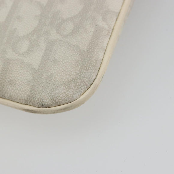 Christian Dior Trotter Canvas Romantic Bag PVC White Silver Auth 180282A