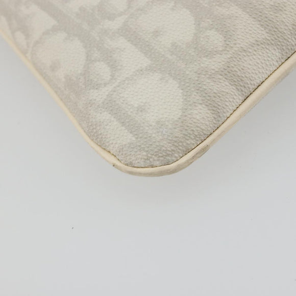 Christian Dior Trotter Canvas Romantic Bag PVC White Silver Auth 180282A