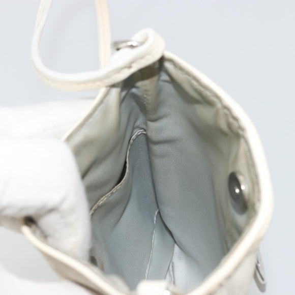 Christian Dior Trotter Canvas Romantic Bag PVC White Silver Auth 180282A