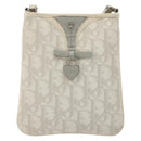 Christian Dior Trotter Canvas Romantic Bag PVC White Silver Auth 180282A-2