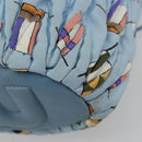 Miu Miu Matelassé Umhängetasche Nylon Hellblau Gold Auth 180284A-16