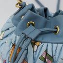 Miu Miu Matelassé Umhängetasche Nylon Hellblau Gold Auth 180284A-19
