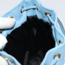 Miu Miu Matelassé Umhängetasche Nylon Hellblau Gold Auth 180284A-22