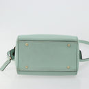CELINE Handtas Leer 2way Lichtblauw Goud Auth 180287A-5