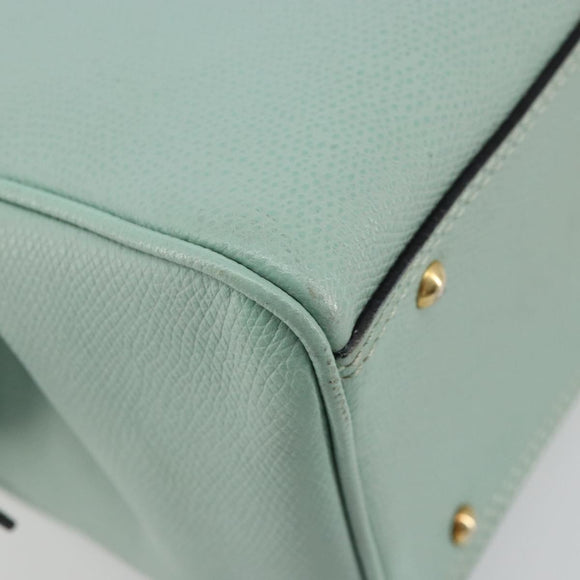 CELINE Handtas Leer 2way Lichtblauw Goud Auth 180287A