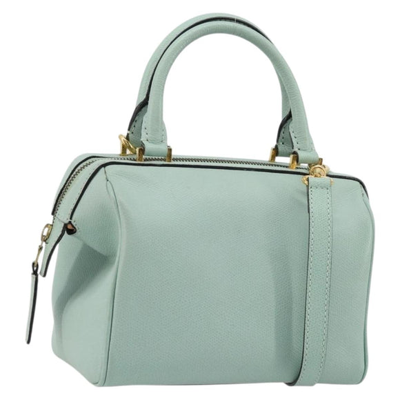 CELINE Handtas Leer 2way Lichtblauw Goud Auth 180287A