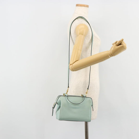 CELINE Handtas Leer 2way Lichtblauw Goud Auth 180287A