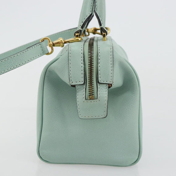 CELINE Handtas Leer 2way Lichtblauw Goud Auth 180287A