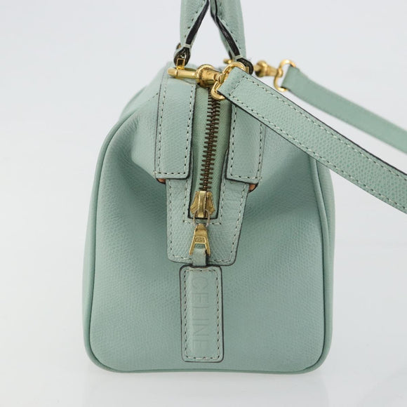 CELINE Handtas Leer 2way Lichtblauw Goud Auth 180287A