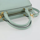 CELINE Handtas Leer 2way Lichtblauw Goud Auth 180287A-7