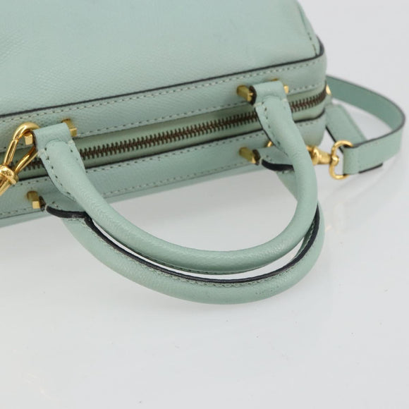 CELINE Handtas Leer 2way Lichtblauw Goud Auth 180287A