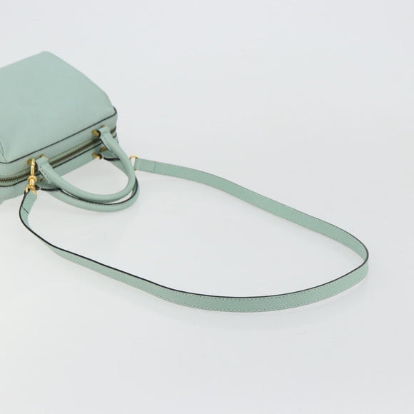 CELINE Handtas Leer 2way Lichtblauw Goud Auth 180287A
