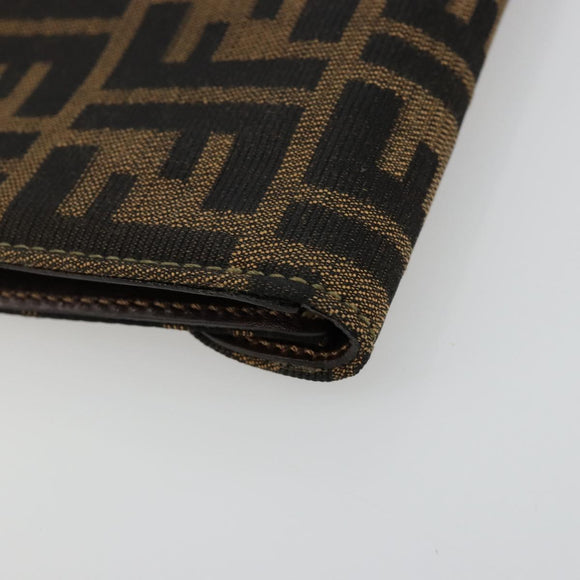 FENDI Zucca Canvas Handtas Zwart Bruin Auth 180302A