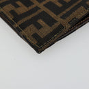 FENDI Zucca Canvas Handtas Zwart Bruin Auth 180302A-14