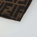 FENDI Zucca Canvas Handtas Zwart Bruin Auth 180302A-15