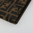 FENDI Zucca Canvas Handtas Zwart Bruin Auth 180302A-16