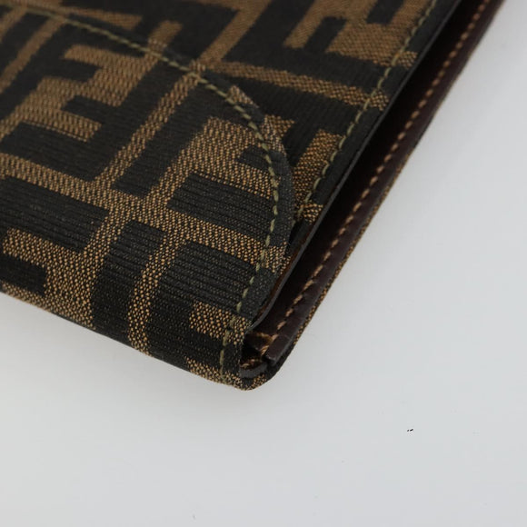 FENDI Zucca Canvas Handtas Zwart Bruin Auth 180302A