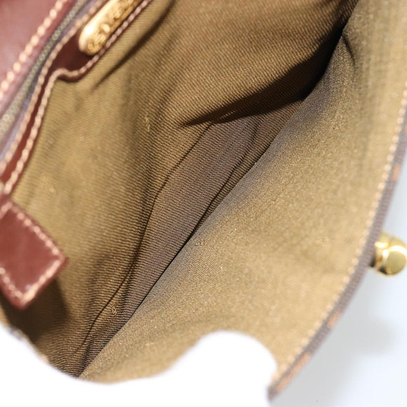 FENDI Zucca Canvas Handtas Zwart Bruin Auth 180302A