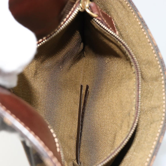 FENDI Zucca Canvas Handtas Zwart Bruin Auth 180302A