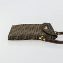 FENDI Zucca Canvas Handtas Zwart Bruin Auth 180302A-3