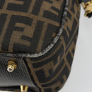FENDI Zucca Canvas Hand Bag 2way Black Brown Auth 180303-12