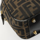 FENDI Zucca Canvas Hand Bag 2way Black Brown Auth 180303-13