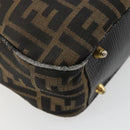 FENDI Zucca Canvas Hand Bag 2way Black Brown Auth 180303-15