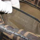 FENDI Zucca Canvas Hand Bag 2way Black Brown Auth 180303-24