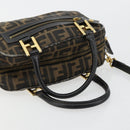 FENDI Zucca Canvas Hand Bag 2way Black Brown Auth 180303-7