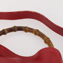 GUCCI Bamboo Shoulder Bag Leather 2way Red Gold 001 1638 Auth 180304-10