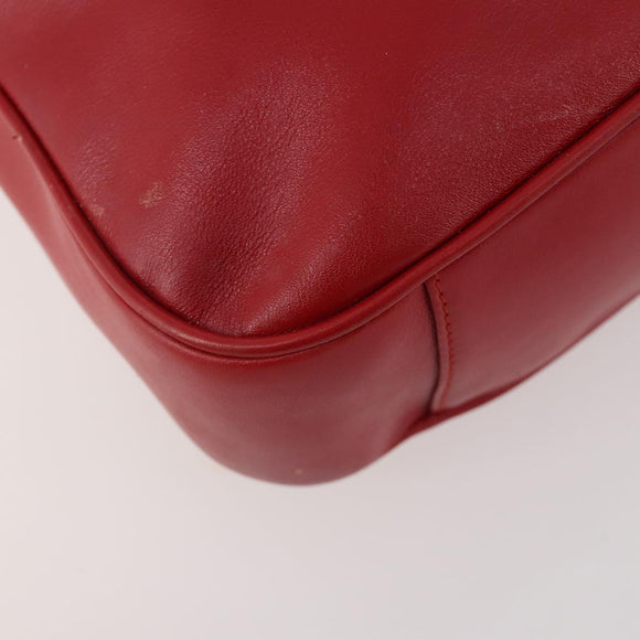GUCCI Bamboo Shoulder Bag Leather 2way Red Gold 001 1638 Auth 180304