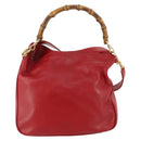 GUCCI Bamboo Shoulder Bag Leather 2way Red Gold 001 1638 Auth 180304-3