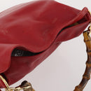 GUCCI Bamboo Shoulder Bag Leather 2way Red Gold 001 1638 Auth 180304-6