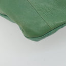 GUCCI Bamboo Shoulder Bag Leather Green Gold 124293 Auth 180305A-14