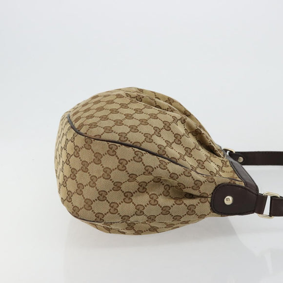 GUCCI GG Canvas Sukey Shoulder Bag Beige Gold 296834 Auth 180306