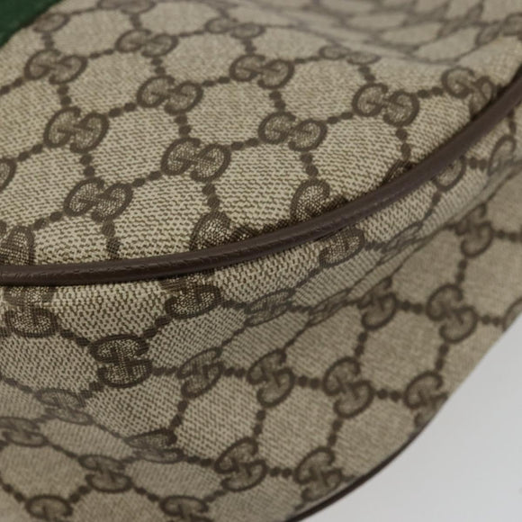 GUCCI GG Supreme Web Sherry Line Bag PVC Beige Gold 10 01 3840 Auth 180307