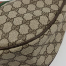 GUCCI GG Supreme Web Sherry Line Bag PVC Beige Gold 10 01 3840 Auth 180307-16