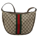 GUCCI GG Supreme Web Sherry Line Bag PVC Beige Gold 10 01 3840 Auth 180307-2