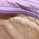 Christian Dior Canage Lady Dior Hand Bag Nylon Lavende Gold Auth 180308A-20