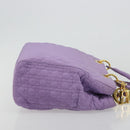 Christian Dior Canage Lady Dior Hand Bag Nylon Lavende Gold Auth 180308A-4