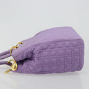 Christian Dior Canage Lady Dior Hand Bag Nylon Lavende Gold Auth 180308A-5