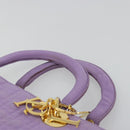 Christian Dior Canage Lady Dior Hand Bag Nylon Lavende Gold Auth 180308A-8